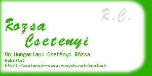 rozsa csetenyi business card
